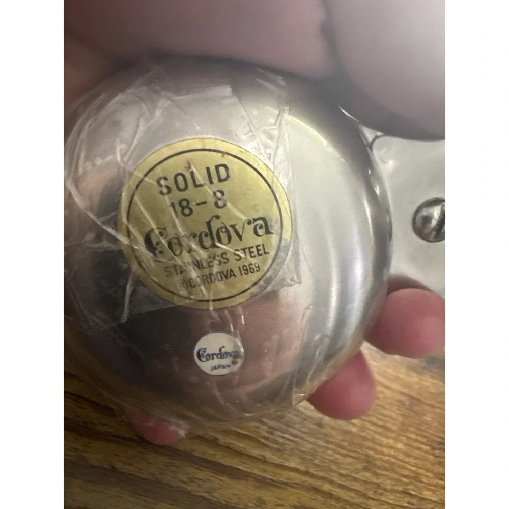 Vintage 1969 Cordova 18-8 Stainless‎ Steel Salt Pepper / Condiment Set